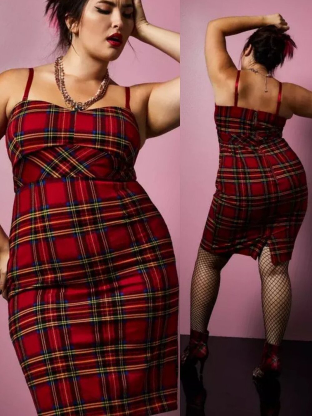 Torrid Betsey Johnson Red Tartan Plaid Ponte Dress 20